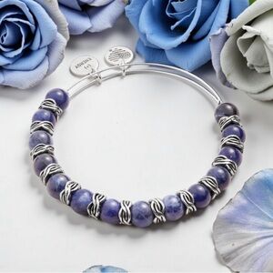 💙ALEX AND ANI💙Sodalite Beaded Bangle in Rafaelian Silver/Like New